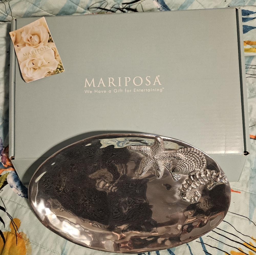Mariposa Silver Starfish Oval Dish